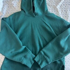 Zara Teal Cropped Hoodie